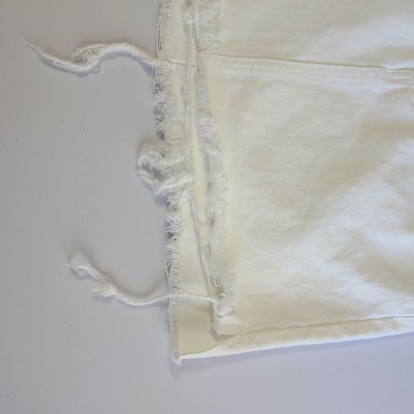 Lucky Brand Skirt Women 6/28 White Denim Cut Off Mid Rise Mini Short Button Fly - Picture 11 of 11